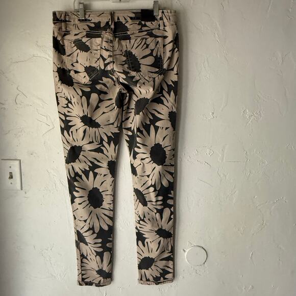 Bleulab Reversible Skinny Jeans Floral Beige‎ Black Print Size 28 Y2K Statement - Picture 4 of 9